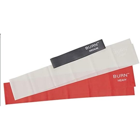 Burn 60 3 Resistance Bands Light/Medium/Heavy, Grey/Black/Red - Picture 4 of 13
